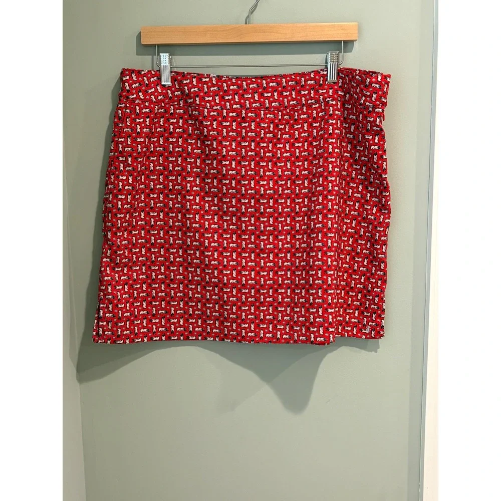 IZOD Golf‎ Skort Womens 14 Red Golf Bag Print Active Skirt Mini Shorts Athletic